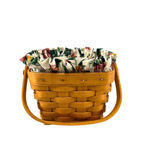 1997 Longaberger Horizon of Hope Basket w/Rose Liner & Protector Swinging Handle